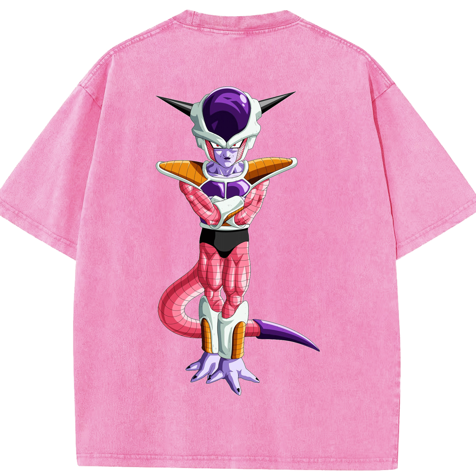 （画像用） ドラゴンボール フリーザ DRAGON BALL Frieza 綿100% ヴィンテージ風 半袖Tシャツ（背面プリント）
